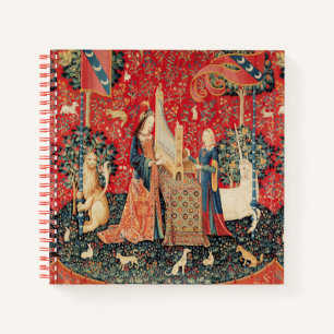 UNICORN EN LADY PLAYING ORGAN MET DIEREN NOTITIEBOEK