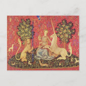 Unicorn en Maiden Medieval Tapestry Afbeelding Briefkaart (Voorkant)