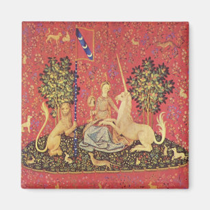 Unicorn en Maiden Medieval Tapestry Afbeelding Magneet