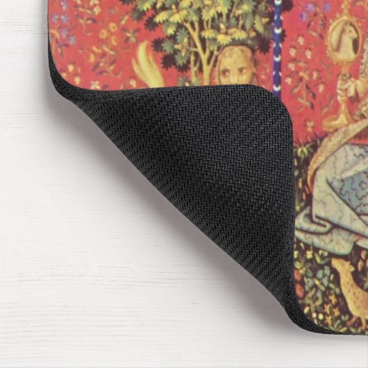 Unicorn en Maiden Medieval Tapestry Afbeelding Muismat (Hoek)