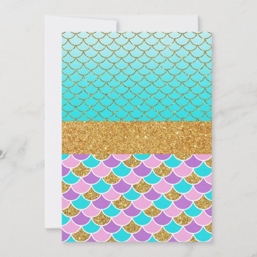 Unicorn en mermaid verjaardagsuitnodiging kaart (Achterkant)