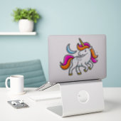 Unicorn en Moon Sticker (Laptop op bureau)