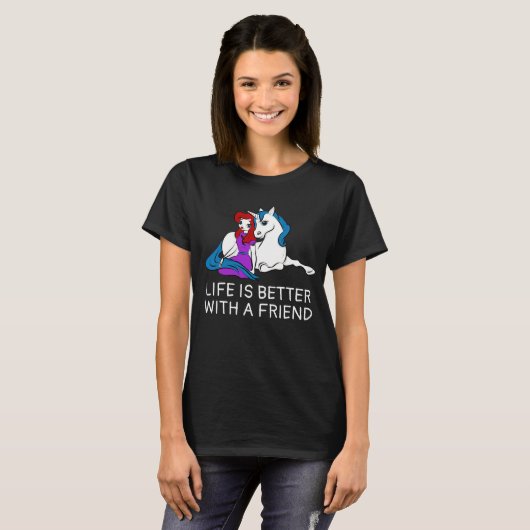 Unicorn en Princess grappig T-shirt (Voorkant volledig)