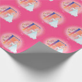 Unicorn en prinses met Castle Letter F Monogram Cadeaupapier (Hoek)