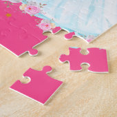 Unicorn en Prinses met Castle Letter K Monogram Legpuzzel (Zijkant)