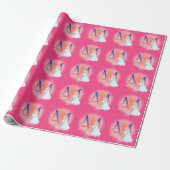 Unicorn en Prinses met Castle Letter M Monogram Cadeaupapier (Uitgerold)