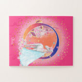 Unicorn en prinses met Castle Letter O Monogram Legpuzzel (Horizontaal)