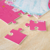 Unicorn en prinses met Castle Letter U Monogram Legpuzzel (Zijkant)