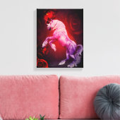 Unicorn en Red Roses Fantasy Horse Art Canvas Afdruk (Insitu (Woonkamer))