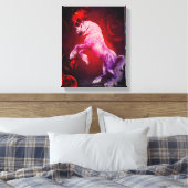 Unicorn en Red Roses Fantasy Horse Art Canvas Afdruk (Insitu (Slaapkamer))
