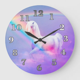 Unicorn en regenboog grote klok