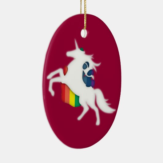 Unicorn en regenboog keramisch ornament (Rechts)