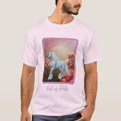 Unicorn en Rozen Fantasy Horse Art T-shirt (Voorkant)