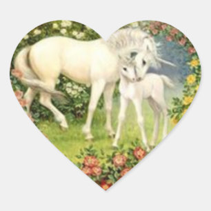 Unicorn en slachtdieren Hart Sticker