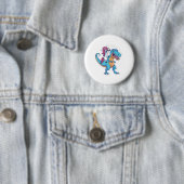 Unicorn en T-Rex Ronde Button 5,7 Cm (In situ)