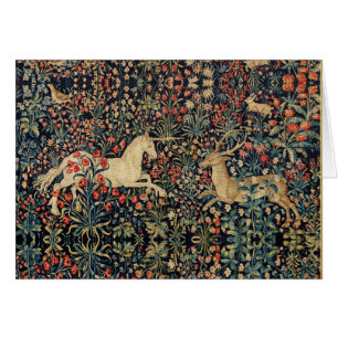 UNICORN ET CERFS, FLEURS, ANIMAUX FORESTIERS Flora