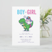 Unicorn et Dinosaur Genre Reveillez Invitation (Debout devant)