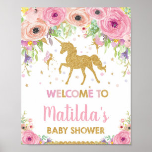 Unicorn et Fairy Baby shower Party Affiche de bien