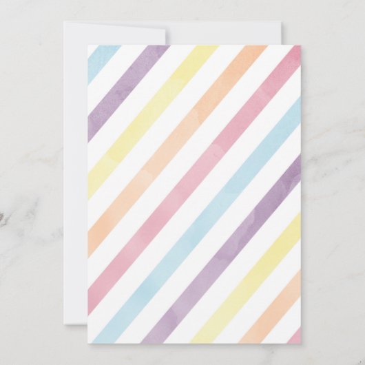 Unicorn et Rainbows Invitation de fête d'anniversa (Dos)