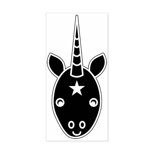 unicorn face art stamp 	rubberstempel (Afrduk)