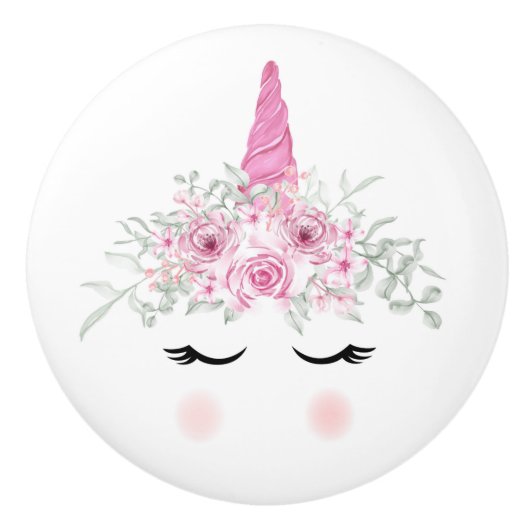 Unicorn face Ceramic Pull Keramische Knop (Voorkant)