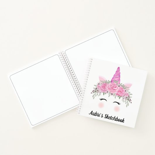 Unicorn Face et Fleurs Carnet Sketchbook (Intérieur)