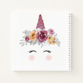 Unicorn Face et Fleurs Carnet Sketchbook (Dos)
