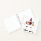 Unicorn Face et Fleurs Carnet Sketchbook (Intérieur)