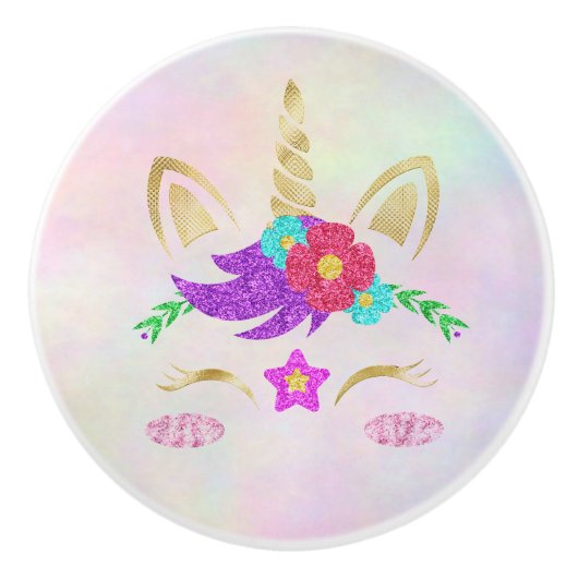 Unicorn Face Keramische Knop (Voorkant)