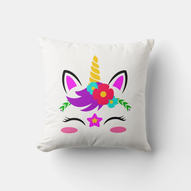 Unicorn Face Kussen (Voorkant)
