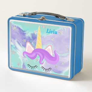 Unicorn face Persoonlijke metalen lunchbox