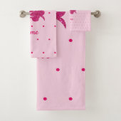 Unicorn Face Pink Glitter Girly Kinder Bad Handdoek (Insitu)