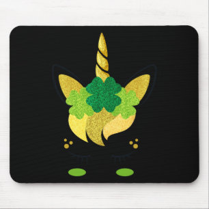 Unicorn Face St Patrick's Day Irish Girls Kinder Muismat