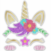 Unicorn Face Sticker (Voorkant)