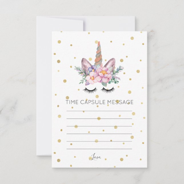 Unicorn Face | Time Capsule Message (Voorkant)
