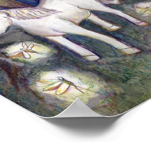 Unicorn Fairies Enchanted Forest Poster Art Imprim (Coin)