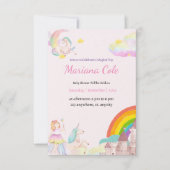 Unicorn Fairy Baby Girl Baby shower Invitation (Devant)