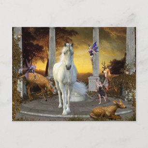 Unicorn Fairy Fantasy Hertenlandschap Briefkaart