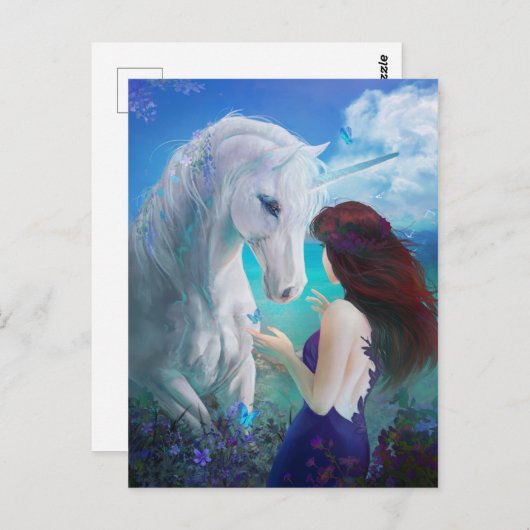 Unicorn Fairy Tale Fantasy Art Briefkaart (Voorkant / Achterkant)