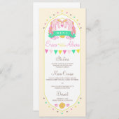 Unicorn Fairytale Mariage Dinner Menu (Devant / Derrière)