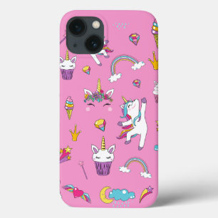 Unicorn Fan Club patroon Roze iPhone 13 Hoesje