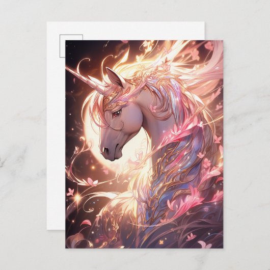 Unicorn Fantasy Art Briefkaart (Voorkant / Achterkant)