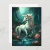 Unicorn Fantasy Art Briefkaart (Voorkant / Achterkant)