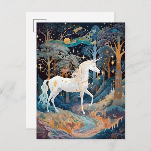 Unicorn Fantasy Art Briefkaart (Voorkant / Achterkant)