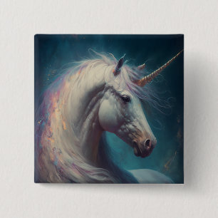 Unicorn Fantasy Art Button