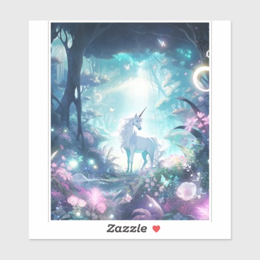 Unicorn Fantasy Art Sticker (Vel)
