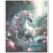 Unicorn Fantasy Art Sticker (Voorkant)