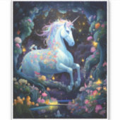 Unicorn Fantasy Art Sticker (Voorkant)