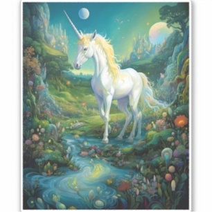 Unicorn Fantasy Art Sticker