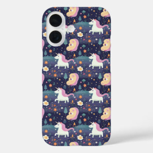 Unicorn Fantasy Pattern iPhone 16 Hoesje